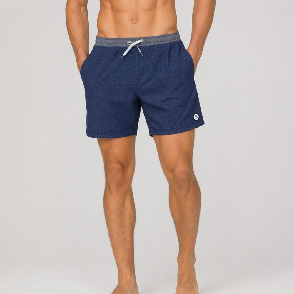 Vuori Shorts Mens 44" Waist Navy Blue Dots Kore Lined Regular Fit Pockets NO TAG